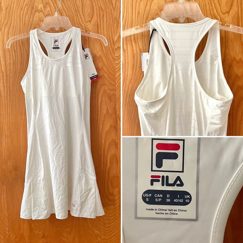 NWT Fila Court Allure racerback tennis/pickleball dress, warm white, small